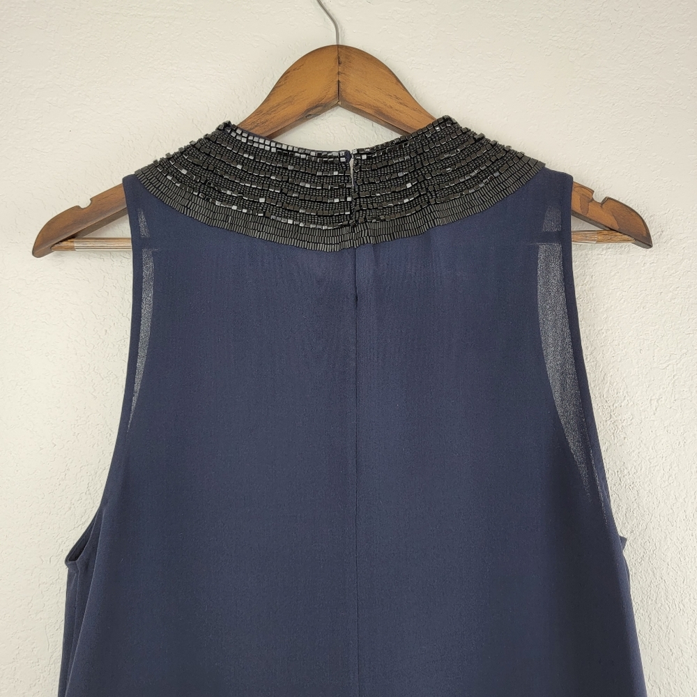 3.1 Phillip Lim Sleeveless Beaded Tunic Blue Medium - Picture 8 of 12